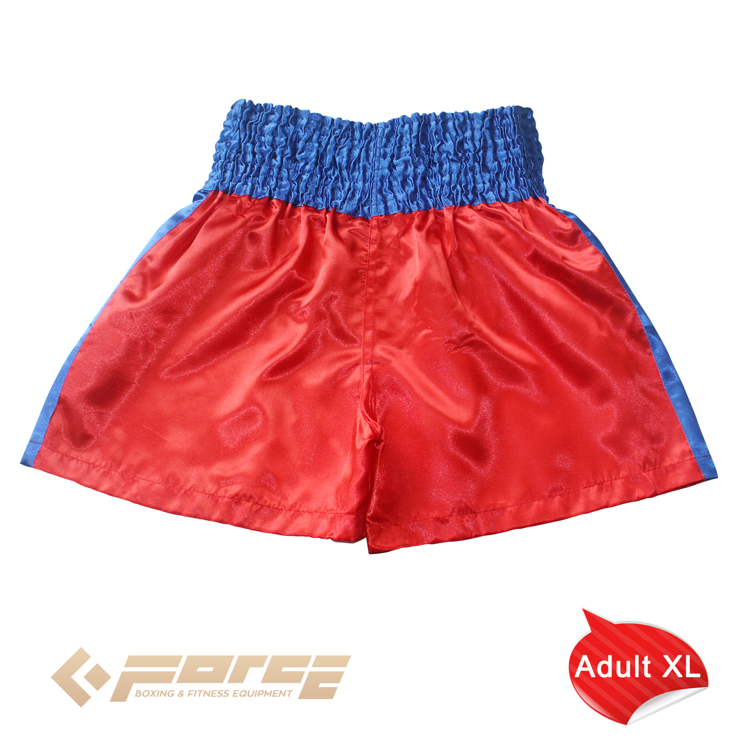 New Adults Men Women Muay Thai Pants Kick Boxing Trunks Satin Red Bluestrip