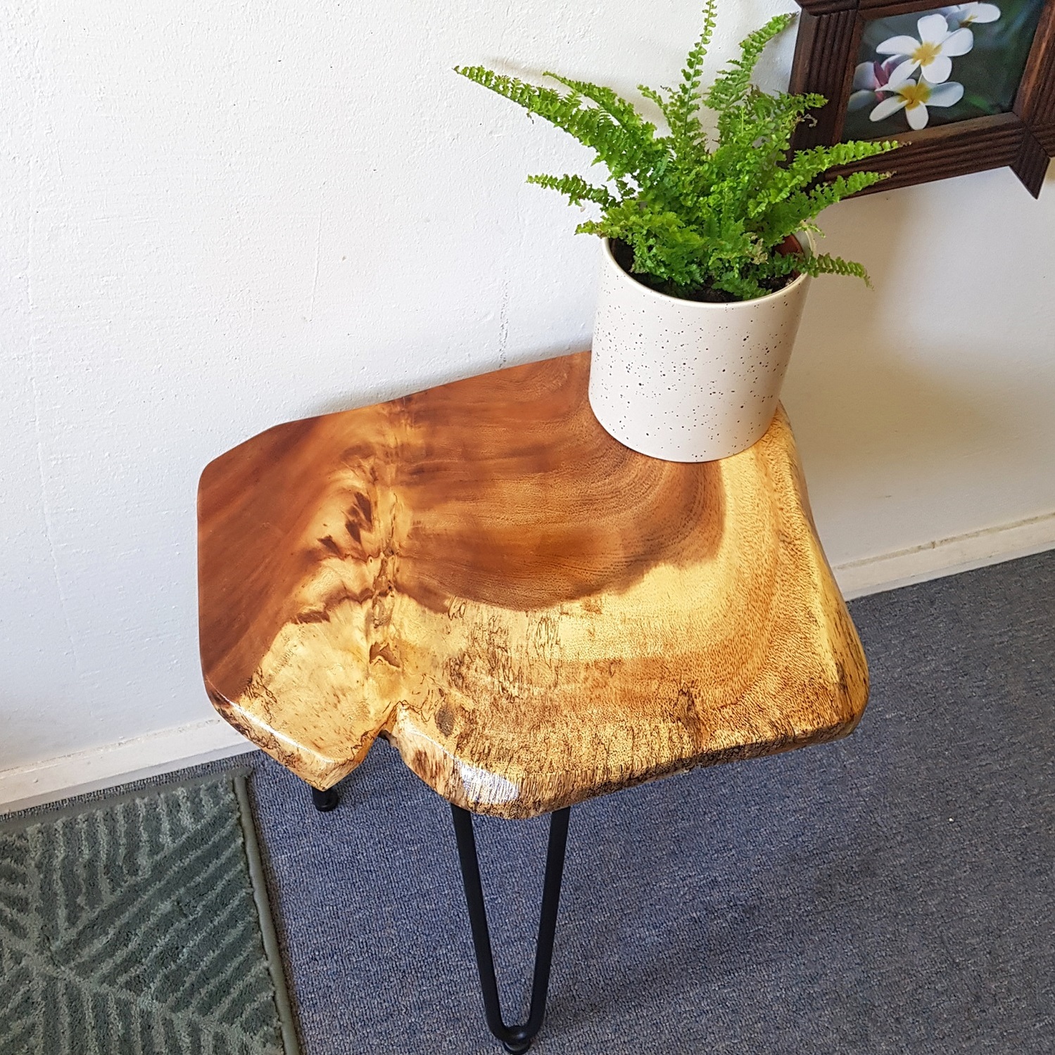 Live Edge Wooden Side Table / Corner Table / Plant Stand Raintree Wood