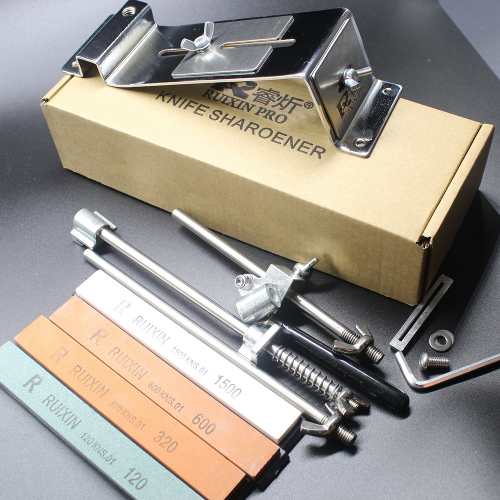 Full Steel Body Fix Angle Sharpening System Knife Sharpener Set with 4