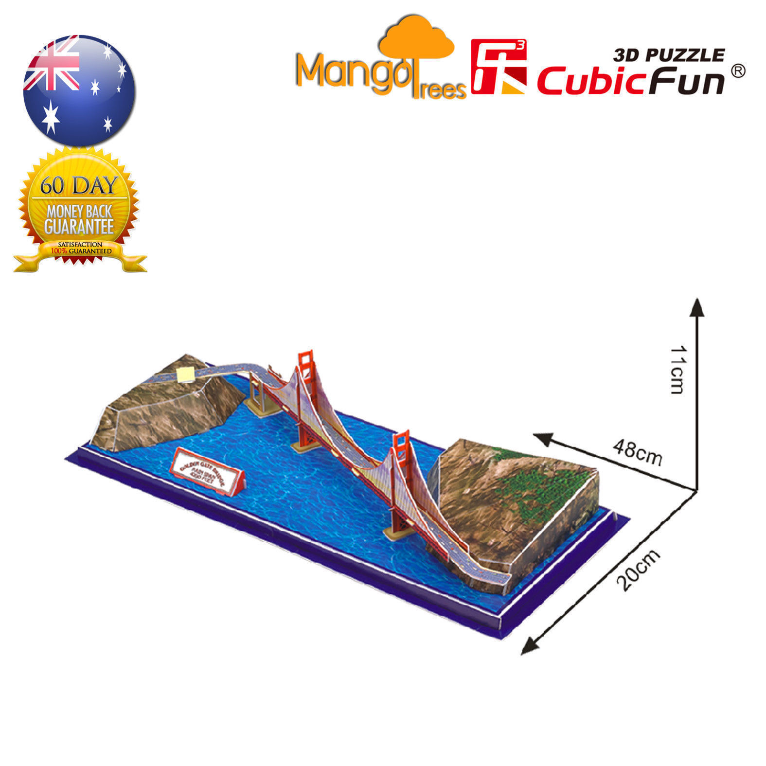 3D Educational Jigsaw Puzzles 20 pieces Golden Gate Bridge