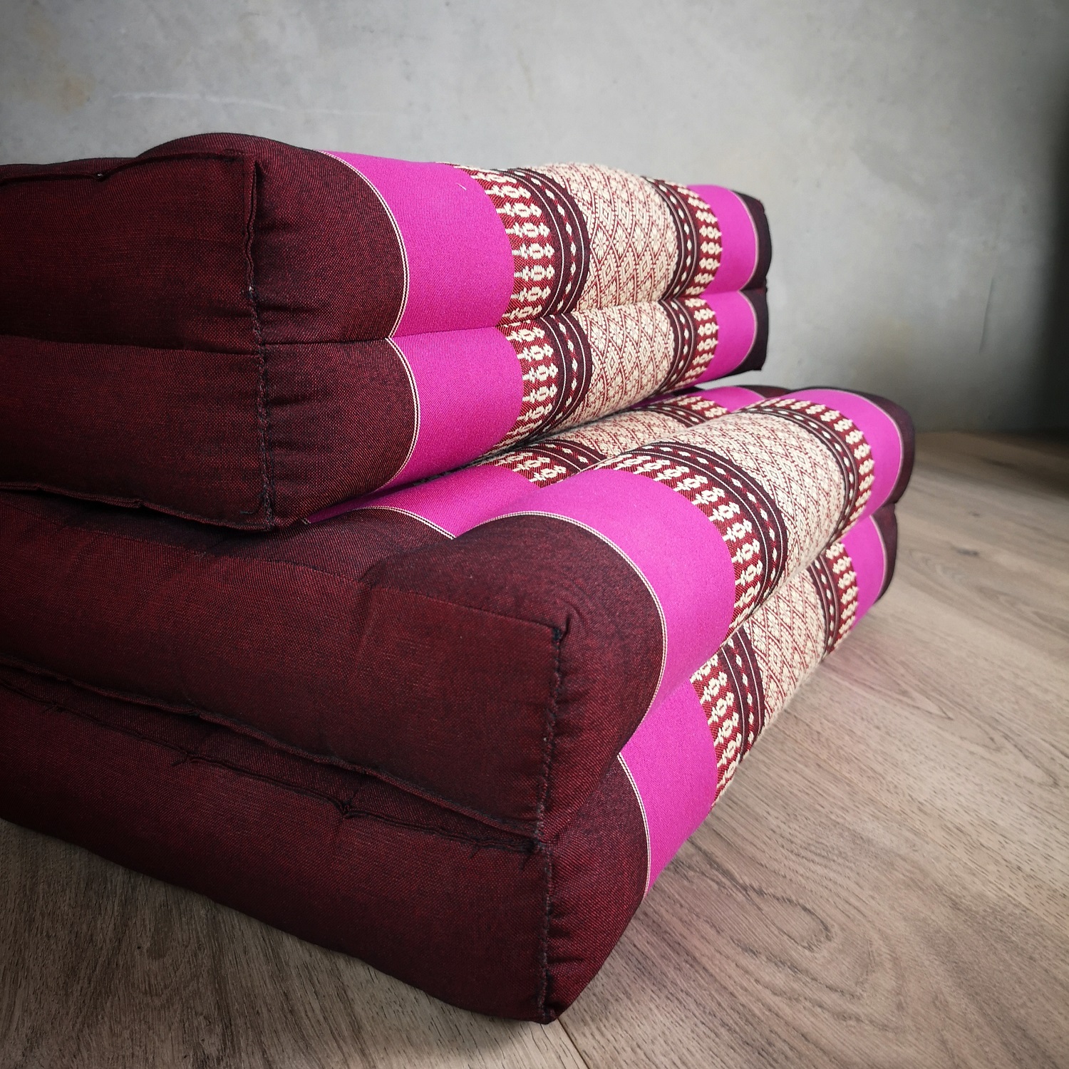 3 Fold Zafu Meditation Cushion Floor Seating Mat Natrual Kapok Filled