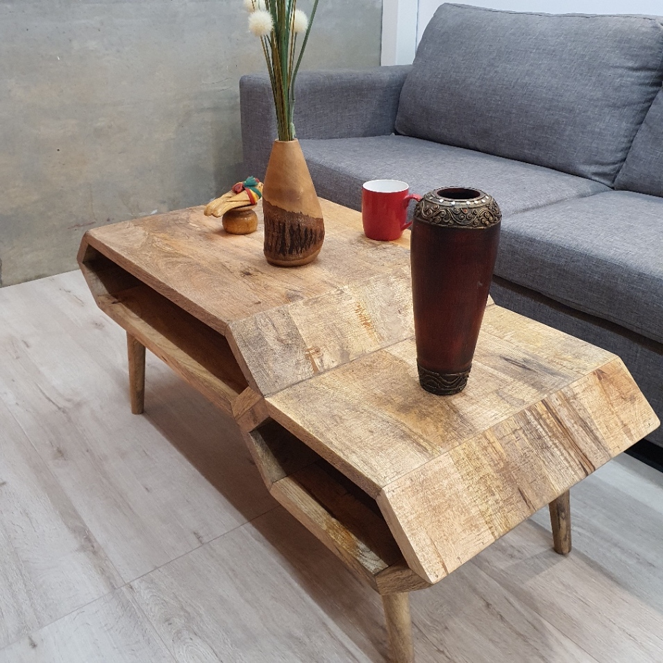 VDX Solid Mango Wood Coffee Table 104x50x45 cm