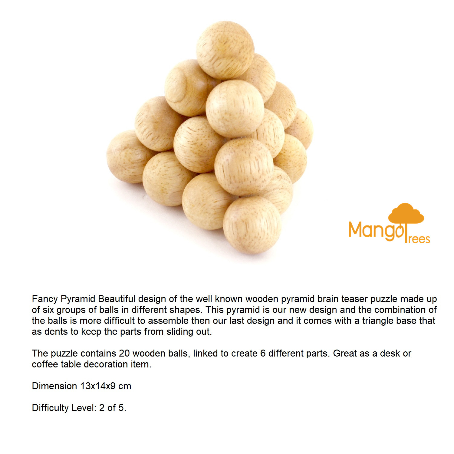 wooden ball pyramid puzzle