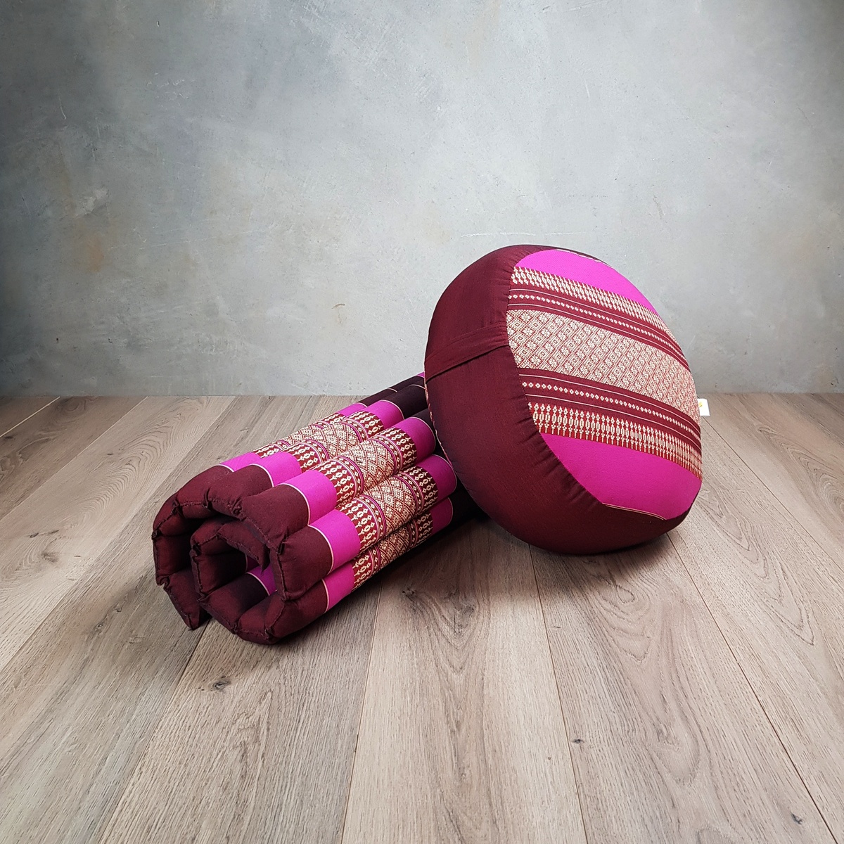 Foldable Zafu & Zabuton Meditation Cushion Set Filled with Organic