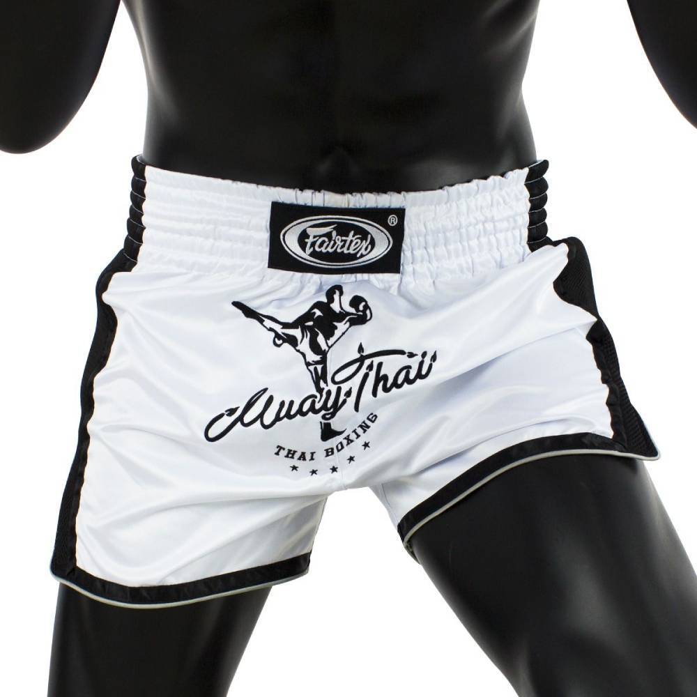 FAIRTEX White Slim Cut Muay Thai Boxing Shorts Pants BS1707