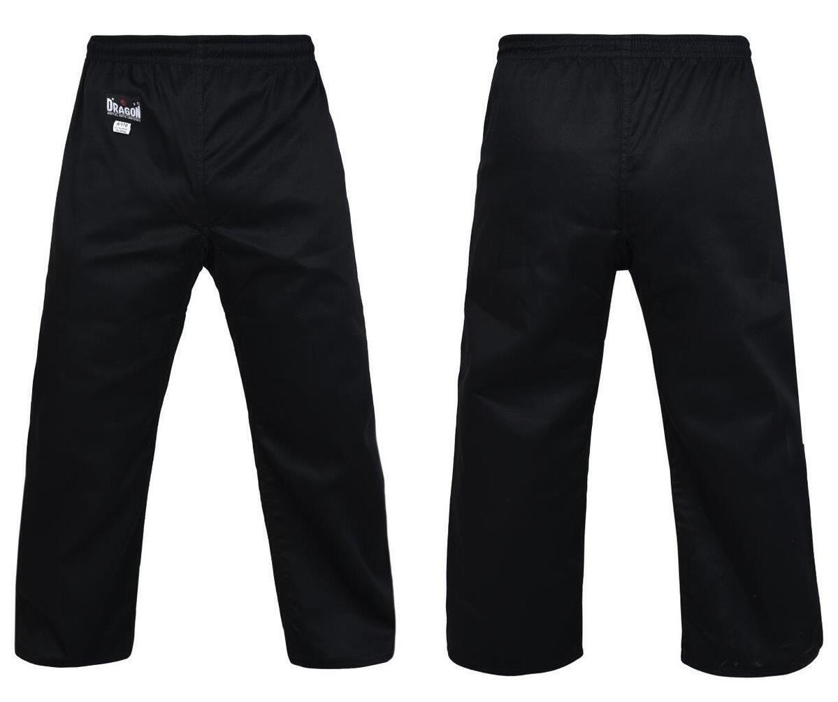 DRAGON Karate Pants Martial Arts Pants Black Gi Pants (8Oz) Kids to