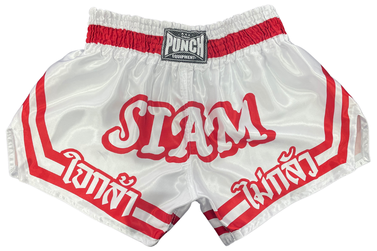Nurse White And Red Print Pattern Muay Thai Boxing Shorts main image 1