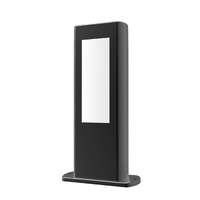 AMUN: LED Surface Mounted Matte Black Rectangular Bollard Lights IP54 30cm