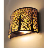 AUTUMN: Curved Aged Bronze With Amber Lining Interior Wall Light