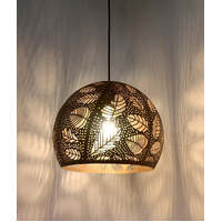 BOTANICA: Bohemian Embossed Dome Shape Pendant Lights in Coffee Color