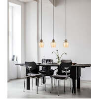 CHAMPAN: Bronze Amber  Ellipse Multiple Bar Base Pendant Lights