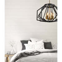 GAMBA: Industrial Rustic Wide Angular Cage Pendant Lights 600mm Black