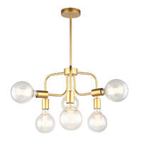 HEXA: Interior Modern Abstract Pendant Lights - 6 Lamps Matte Gold