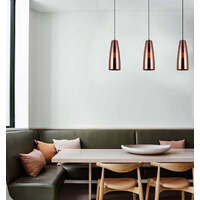 LAMINA: Retro Copper Coloured Glass Ellipse Shape Pendant Light