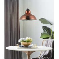 LAMINA: Retro Copper Coloured Dome Glass Pendant Light