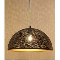 MARRAKESH: Bohemian Interior Black Dome Shape Pendant Light