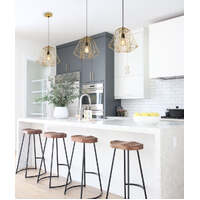 MARTE: Geometric Design Interior Iron Cage Pendant Lights Matte Gold