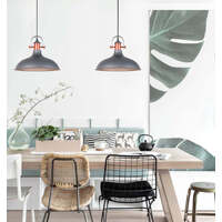 NARVIK: Industrial Scandinavian Dome Shape Pendant Lights Matte Grey