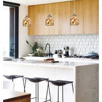 ORDITO: Abstract Chrome With Glass Ellipse Pendant Lights Gold Plated