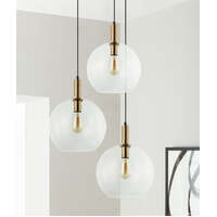PATERA: Interior Glass with Extended Bronze Highlight Pendant Lights Clear