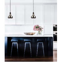 PENOLA: GU10 Smokey Black Glass Dome Pendant Light