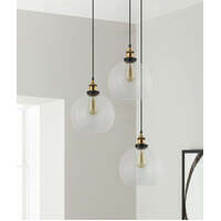 PESINI: Wine Glass Pendant Lights with Antique Brass Clear Glass