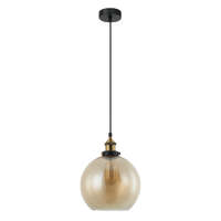 PESINI: Wine Glass Pendant Lights with Antique Brass Amber