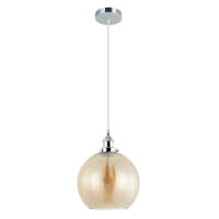 PESINI: Wine Glass Pendant Lights with Chrome Highlight Amber