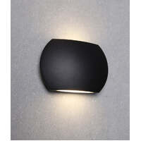 REMO: Surface Mounted LED Exterior Curved Up/Down Wall Lights IP54 Black