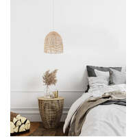 ROTA: Bohemian Interior Natural Rattan Ellipse Pendant Light