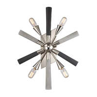 SPUTNIK: Polished Nickel Dark-Light Grey Wood Wall Light