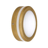 STE: Exterior LED 240V Antique Brass Round Step/Wall Lights IP65