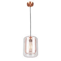 TONO: Mesh Internal & Clear Glass Oblong Pendant Lights Copper