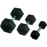 MORGAN STRENGTH EQUIPMENT Training Rubber Hex Dumbbells - Pair (2-35Kg)