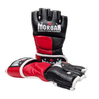 MORGAN V2 Platinum Leather MMA UFC Fight Gloves 