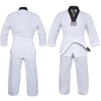 YAMASAKI V2 Ribbed Taekwondo Uniform - Black V Neck 8Oz 