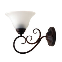 GASTON Antique Frosted Glass Wall Light in Bronze