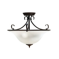 GASTON 3LT CTC Semi-Flush Antique Frost CTC pendant Light in Bronze