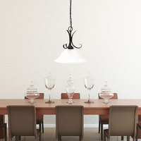 GASTON 1LT Antique Frost Pendant Light in Bronze