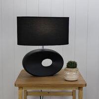 LOUISE Ceramic Table Lamp with Shade in Black