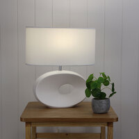 LOUISE Ceramic Table Lamp with Shade in White