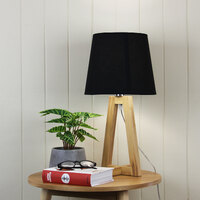 EDRA Scandi Table Lamp with Black Cotton Shade
