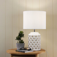 CASBAH Moorish Cut Ceramic Table Lamp in White