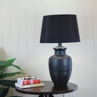 ATTICA Aged Black Large Decorative Table Lamp 73cm