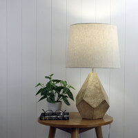 LEON Geometric Ivory and Gold Table Lamp