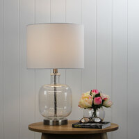 ELISE Complete Glass Table Lamp w Shade