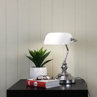 BANKERS ON/OFF Touch Lamp in Bright Chrome