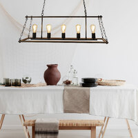 ISLAND 5 Light Timber Pendant Light