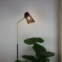 PERFO Scandi-Boho Style Floor Lamp Black &Brass