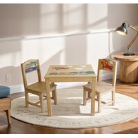 Airplane Design Kids Wooden Table Chairs Set